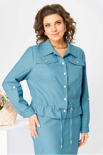 Костюм юбочный 1481 аква