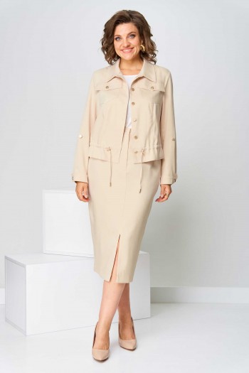 Костюм юбочный 1481 бежевый